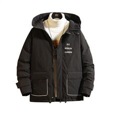 2019冬季新砖墙日系大码潮男印花布标运动保暖连帽棉衣M761-P125，男装棉衣，电商A001