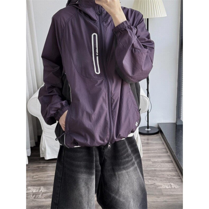FS421HH-P50 紫色防晒衣男夏季连帽冲锋衣外套山系户外钓鱼登山服图片