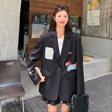 设计感小众休闲西装外套女2025年春秋季新款韩版复古显瘦西服上衣，女装西装，2C087