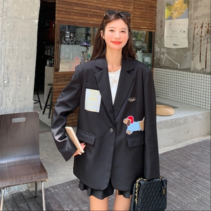 设计感小众休闲西装外套女2025年春秋季新款韩版复古显瘦西服上衣图片