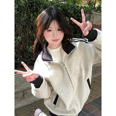抖音得物高品质美式高街重磅结构设计拼接织带立领卫衣外套CM42，男装卫衣，电商A486