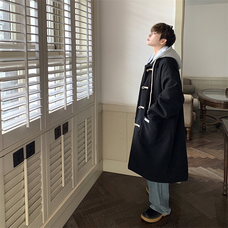 1情侣牛角扣加棉呢大衣可拆卸帽大码M-5XL外套男FY8716P138控188，女装短外套，星座226-2