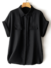 新款简约气质百搭短袖衬衫女宽松休闲上衣，女装衬衫，瑞上羊绒