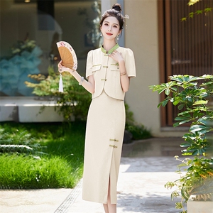 朱雀记粉色旗袍敬酒服新娘新款订婚礼服裙套装新中式结婚便装无袖图片