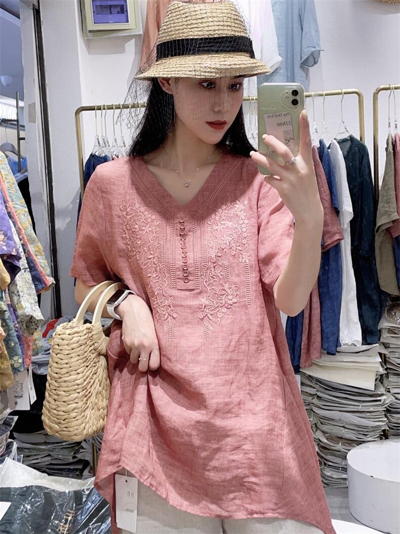 纯苎麻上衣，女装，川哲