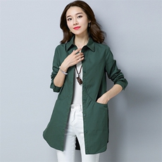 2025年秋季纯色衬衫时尚韩版修身显瘦简约气质长袖大口袋休闲唯美，女装衬衫，风姿绰