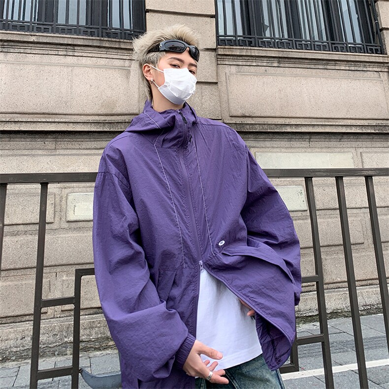 F212-P42山系户外连帽防晒衣男2024新款潮牌宽松冲锋衣外套现货,男装防晒衣,星座512-6