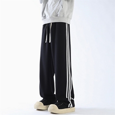 55%棉45%涤纶YK86016-P38加绒P45三条杠运动裤子卫裤，男装休闲裤，电商A086-1