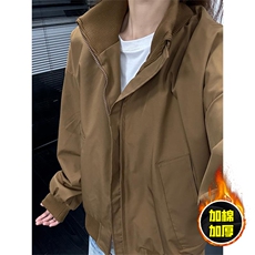 现货冬季美拉德立领飞行夹克廓形高街棒球服加棉加厚棉衣外套，男装夹克，电商A486-1
