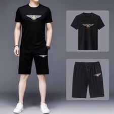 2023年夏款潮流休闲时尚男士运动短裤短袖套装P130，男装休闲套装，电商D223-1