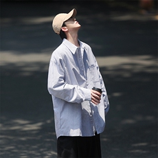 高品质秋季新款cityboy条纹衬衣宽松长袖衬衫A017C2P70，男装衬衫，电商A017
