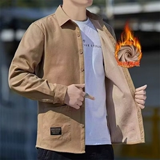 2026新款冬秋衬衫男士长袖加绒加厚衬衣上衣男装磨毛条纹修身春季，男装衬衫，星座1210-1