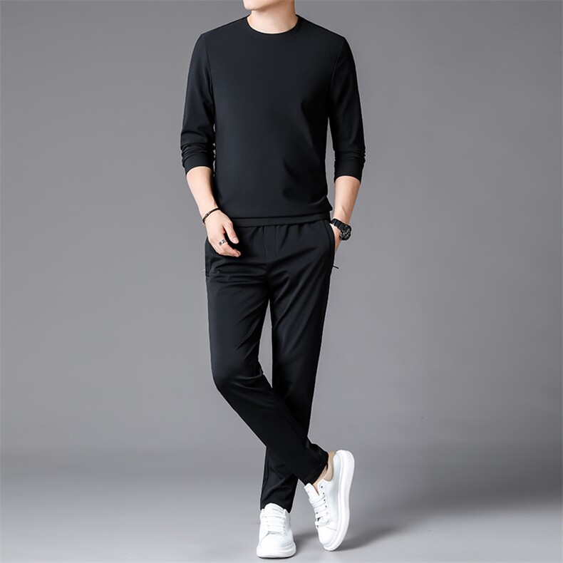 SXL9665春秋款男士运动套装二件套圆领净版男装P143,男装休闲套装,电商B360
