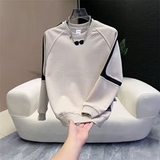 潮牌简约拼色卫衣男设计感秋宽松拼接圆领长袖套头上衣WY511P38，男装卫衣，星座1013-5