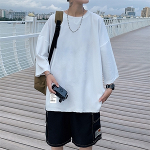 Q11045-P30 春夏季七分袖t恤男大码五分袖男短袖中袖图片