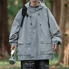 风衣男款2026秋季新款登山服运动休闲宽松舒适防风冲锋衣外套，男装风衣，星座601-1