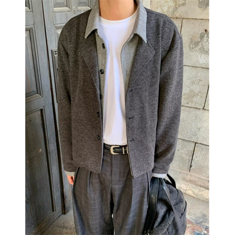 冬季复古加厚假两件polo领针织衫宽松保暖休闲男女毛衣J9105,男装针织衫/毛衣,星座1116A（原606A-3）