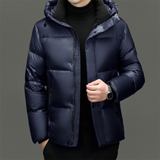 男士户外羽绒服男冬季2025新款加厚连帽面包服短款鸭绒保暖外套潮，男装羽绒服，电商B212（原钱塘6029）