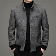 商务休闲气质夹克中青年男秋冬宽松百搭呢子立领外套ZG2803-P260图片