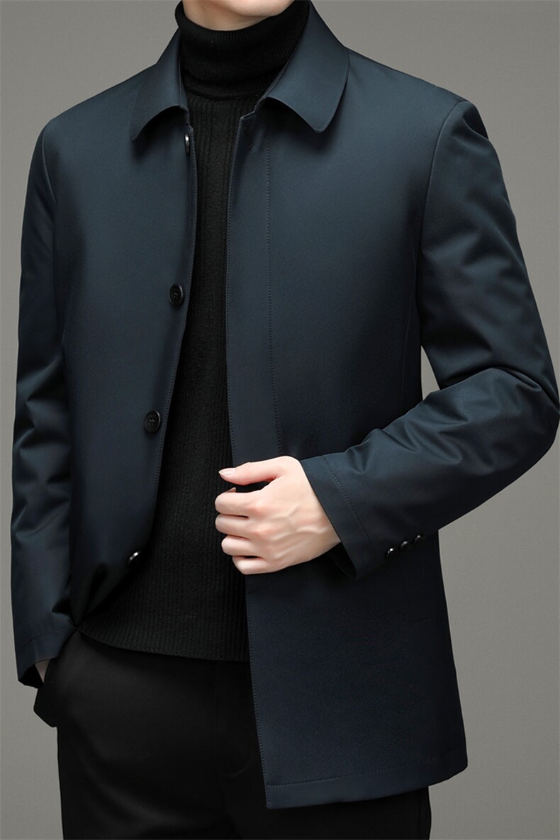 新款冬季拆卸内胆羽绒服男装保暖白鸭绒外套爸爸装YYYR9605-P235图片