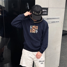 抖音得物高品质25秋冬美式重磅宽松纯色连帽贝壳刺绣卫衣AW6301，男装卫衣，电商A443