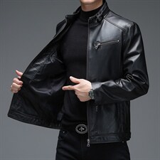 WL-DK108男式2023秋季新款棒球领头层绵羊皮皮衣男P550图片