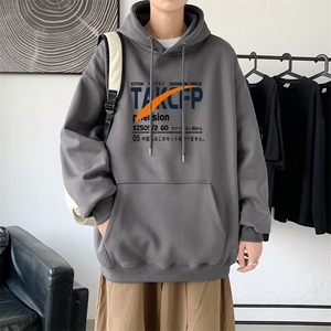 L2467P48港风 2023秋冬新款大码潮男连帽情侣卫衣男连帽外套图片