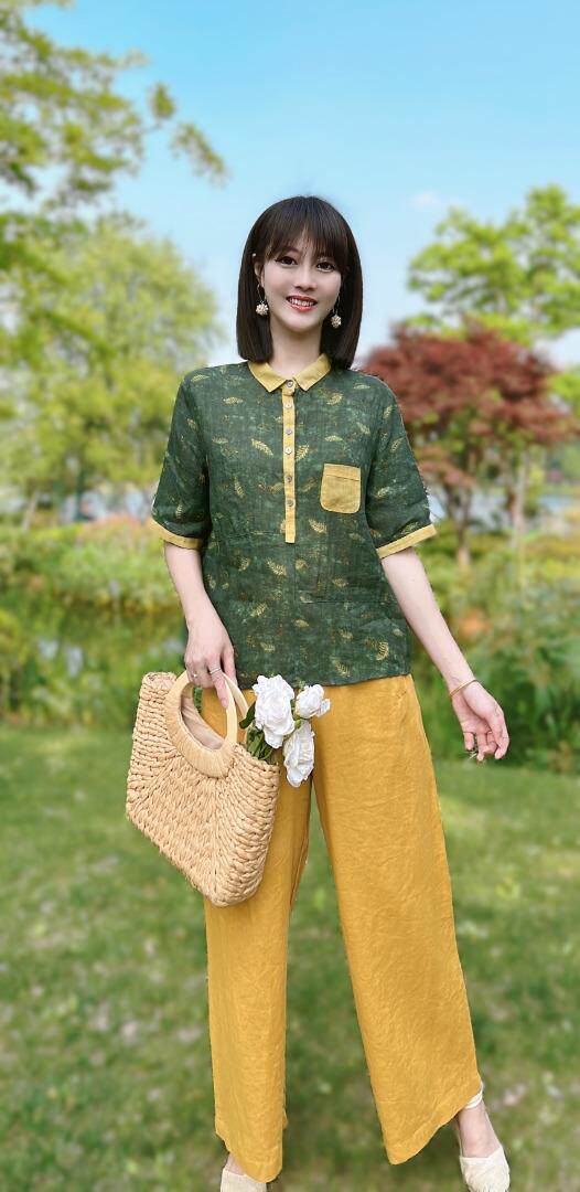 纯苎连衣裙小衫裤子裙子衬衣 时尚风 风淑女风休闲风，女装连衣裙，川哲