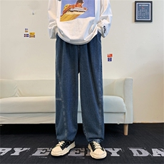 牛仔裤男韩版潮流高街帅气2024春季新款ins宽松百搭长裤K2605-P43，男装牛仔裤，星座412-2