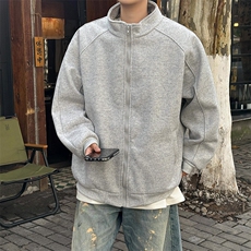 美式立领开衫卫衣男春季宽松情侣运动外套休闲夹克上衣JK0645-P73，男装夹克，星座308B-1