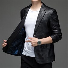 BH186钱塘2020-2春秋季新款男士中年时尚休闲简约皮衣夹克P150，男装皮衣，钱塘207-2