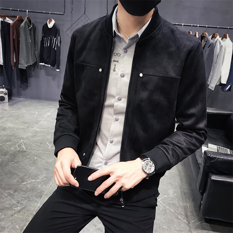 2020新秋冬店主风麂皮绒铆钉修身夹克外套C301-JK61-P115,男装夹克,电商C301