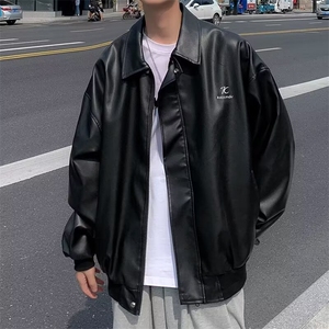 高级感PU皮衣夹克痞帅机车美式韩版美拉德风外套Y1011-P69网络图图片
