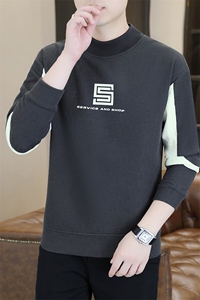 春季新款男士时尚潮流圆领拼接长袖卫衣打底衫XZ310B-2-J1123-P40图片
