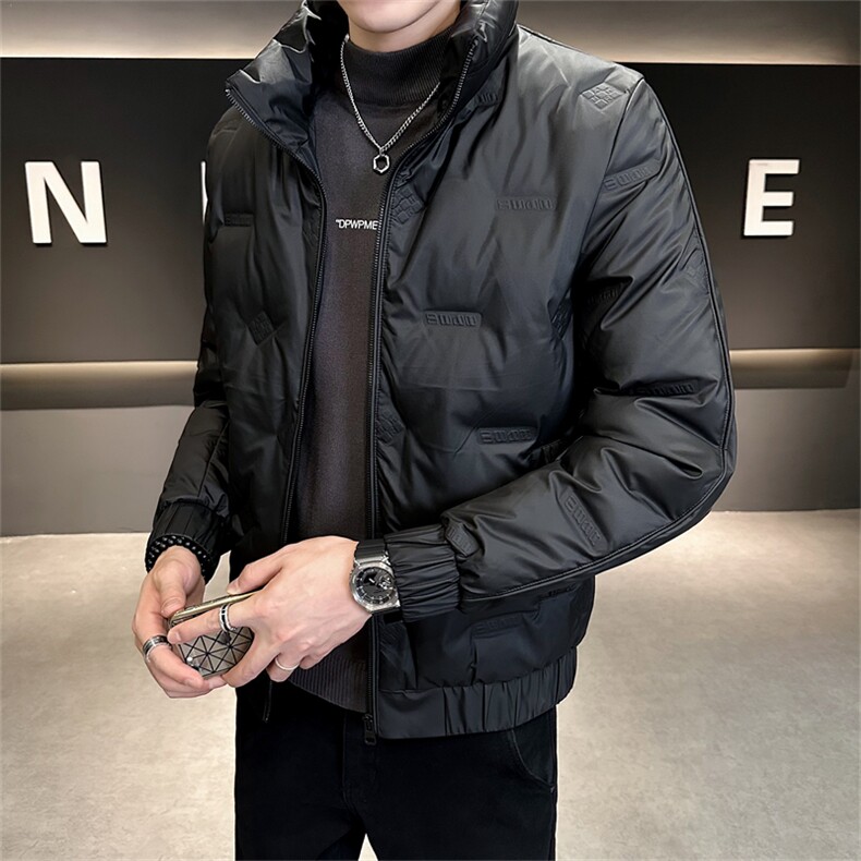 2025数据男士冬季羽绒服立领百搭鸭绒保暖青年夹克外套,男装夹克,电商A225