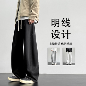 弯刀M-5XL华棉62%运动卫裤潮牌设计感休闲长裤X1310特批29图片