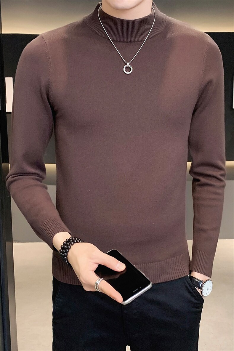 12色纯色毛衣打底衫男秋冬内搭半高领修身针织衫M602特p35,男装针织衫/毛衣,电商D303