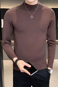 12色纯色毛衣打底衫男 秋冬内搭半高领修身针织衫M602特p35图片