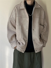 现货日系鹿皮绒外套男宽松休闲呢子夹克A351-A130-P125，男装夹克，电商A351