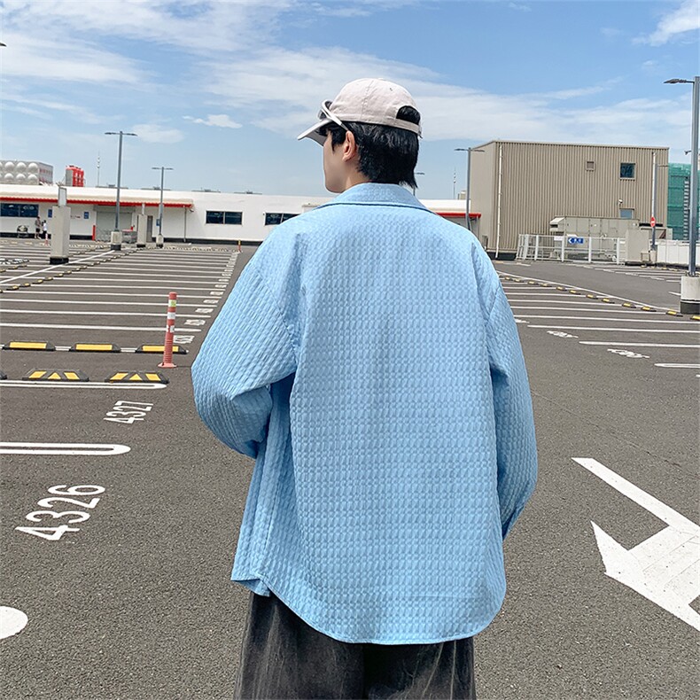 高街潮牌格子衬衫潮流宽松休闲上衣A161-WY5507-P50,男装衬衫,电商A161