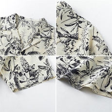 新中式水墨印花衬衫5X4007-TP3559复古扎染夏季港风短袖衬衣，男装衬衫，电商A102
