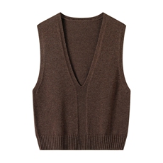 2025年秋季时尚百搭通勤简约休闲大V领马甲,女装马甲,朝思羊绒, 2025年秋季时尚百搭通勤简约休闲大V领马甲,女装马甲,朝思羊绒,