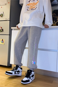 K3021/P45春装蝴蝶反光夜光束脚运动休闲裤卫裤男控68图片