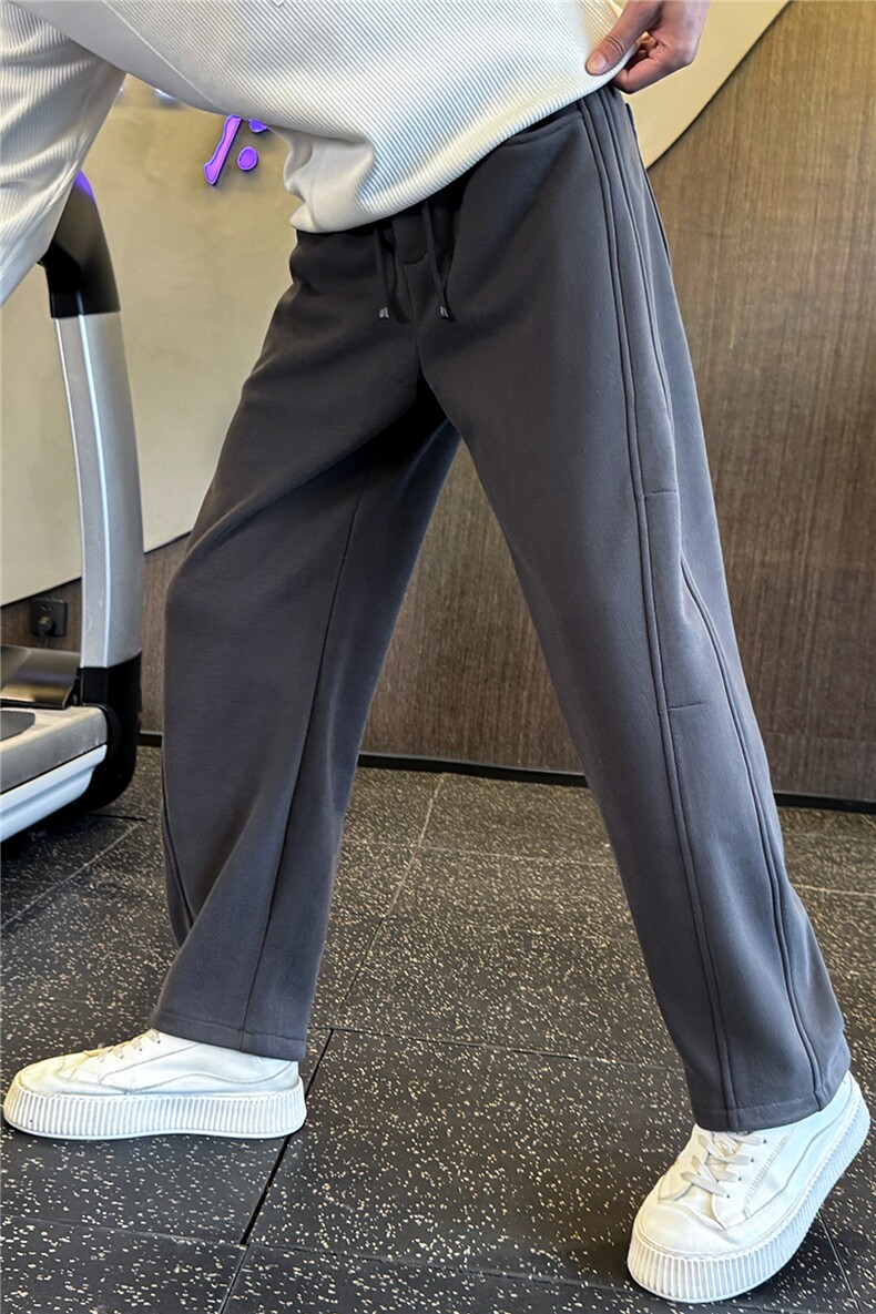 加绒休闲裤男秋冬2025新款加厚休闲男士弯刀裤A313-18231-P68,男装卫衣,电商A313