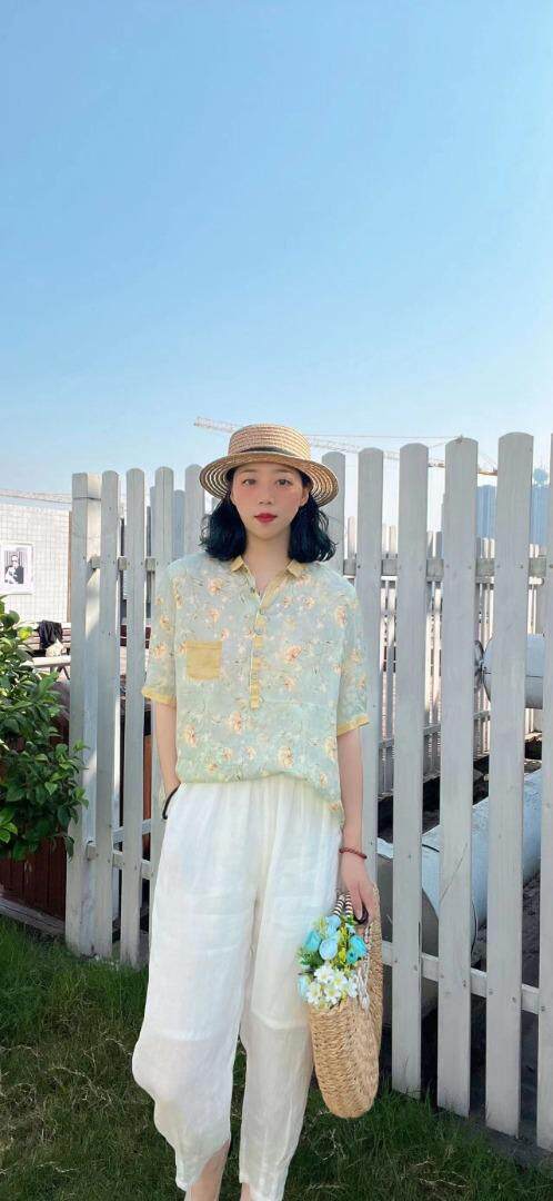 纯苎连衣裙小衫裤子裙子衬衣 时尚风 风淑女风休闲风，女装连衣裙，川哲