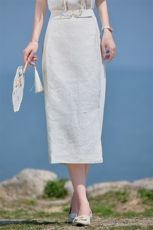 2025年夏季宽松新中式复古高腰提花半身裙，女装半身裙，卡杰菲