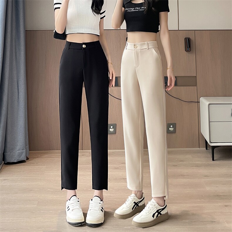 现货黑色西装裤女职业正装春夏通勤工作裤小个子九分烟管西裤,女装休闲裤,云美莎专业女裤-全店现货