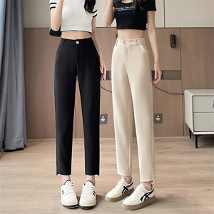 现货黑色西装裤女职业正装春夏通勤工作裤小个子九分烟管西裤图片