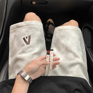 创意倒V设计款休闲时尚卫裤潮男夏季五分裤短裤25XD23065特批30图片
