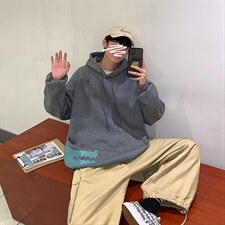 A040-WY2082-P40连帽卫衣男加肥加大码胖子棒球服外套图片